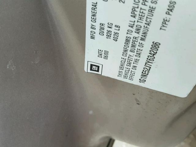 1G1NE52J7Y6342086 - 2000 CHEVROLET MALIBU LS 棕色 照片 10