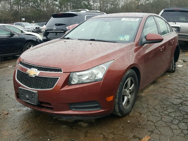 1G1PC5SB0D7204949 - 2013 CHEVROLET CRUZE LT MAROON photo 2