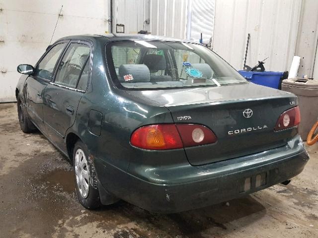 2T1BR12E11C484572 - 2001 TOYOTA COROLLA GREEN photo 3