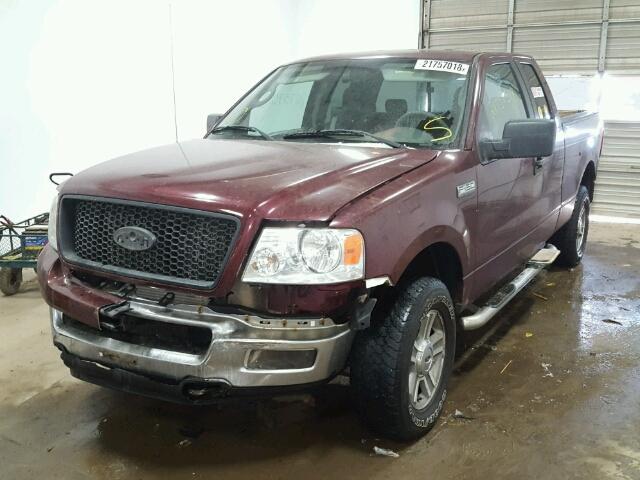 1FTPX14545FA78078 - 2005 FORD F150 MAROON photo 2