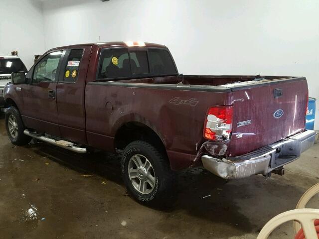 1FTPX14545FA78078 - 2005 FORD F150 MAROON photo 3