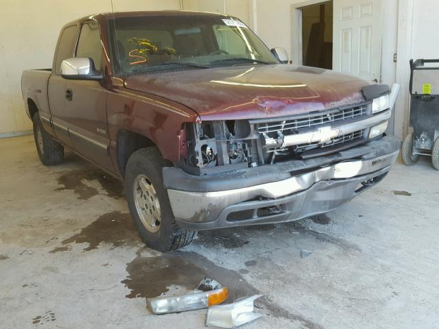 2GCEK19T221268963 - 2002 CHEVROLET SILVERADO BURGUNDY photo 1