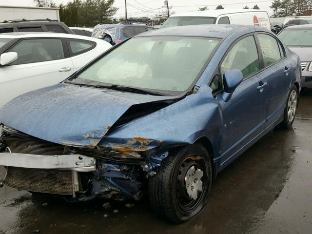 2HGFA16538H519603 - 2008 HONDA CIVIC LX BLUE photo 2