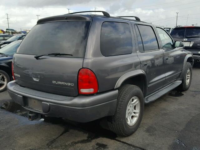 1B4HS48NX2F212082 - 2002 DODGE DURANGO SL GRAY photo 4