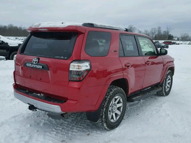 JTEBU5JR7G5358292 - 2016 TOYOTA 4RUNNER SR RED photo 4