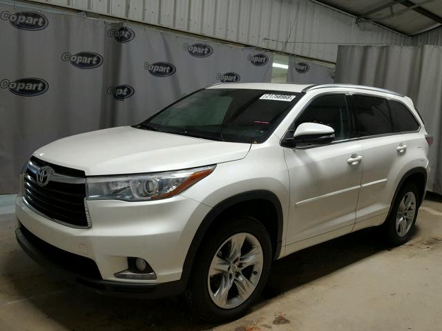 5TDYKRFH1ES005209 - 2014 TOYOTA HIGHLANDER WHITE photo 2