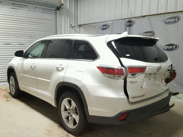 5TDYKRFH1ES005209 - 2014 TOYOTA HIGHLANDER WHITE photo 3