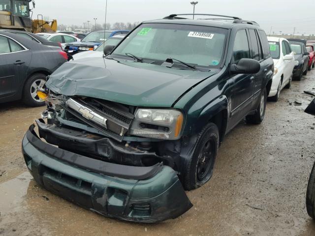 1GNDS13S622253790 - 2002 CHEVROLET TRAILBLAZE GREEN photo 2