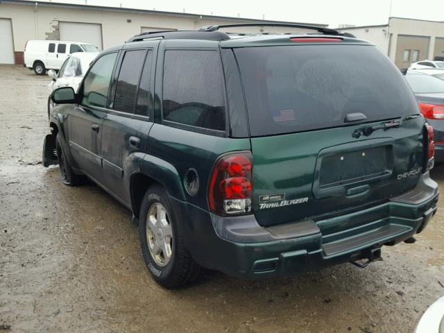 1GNDS13S622253790 - 2002 CHEVROLET TRAILBLAZE GREEN photo 3