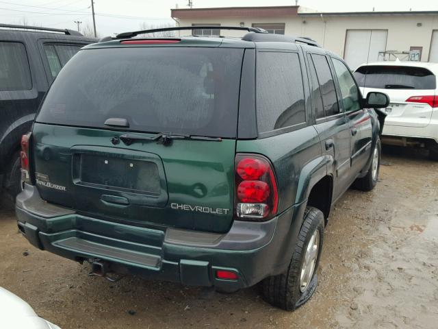 1GNDS13S622253790 - 2002 CHEVROLET TRAILBLAZE GREEN photo 4