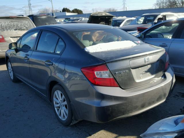 19XFB2F98CE000653 - 2012 HONDA CIVIC EXL GRAY photo 3