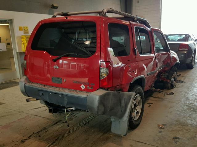 5N1ED28Y1YC608633 - 2000 NISSAN XTERRA XE RED photo 4