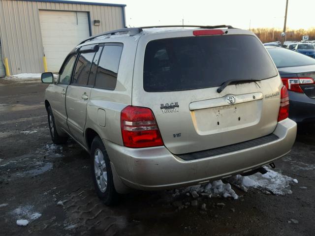 JTEGF21A630083854 - 2003 TOYOTA HIGHLANDER TAN photo 3