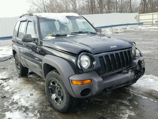 1J4GL48154W247814 - 2004 JEEP LIBERTY SP BLACK photo 1