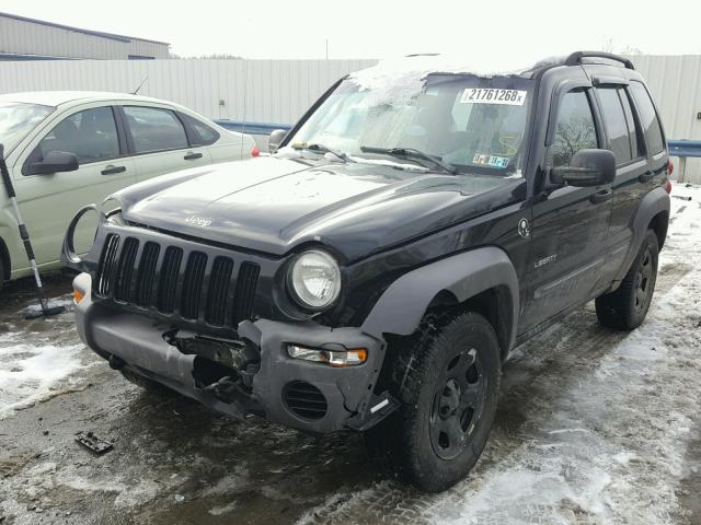 1J4GL48154W247814 - 2004 JEEP LIBERTY SP BLACK photo 2