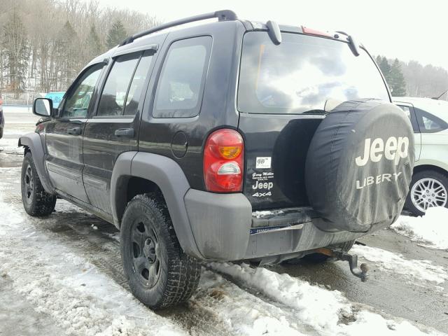 1J4GL48154W247814 - 2004 JEEP LIBERTY SP BLACK photo 3