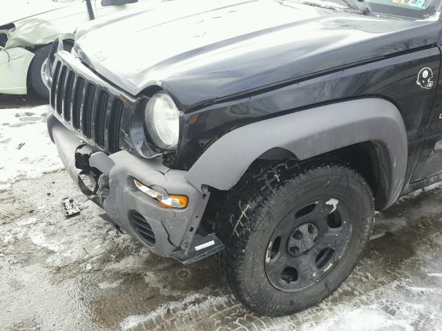 1J4GL48154W247814 - 2004 JEEP LIBERTY SP BLACK photo 9