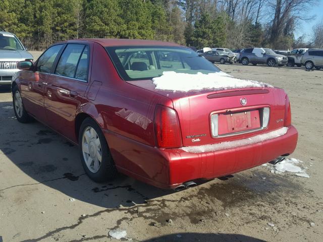 1G6KF54912U153191 - 2002 CADILLAC DEVILLE DT RED photo 3