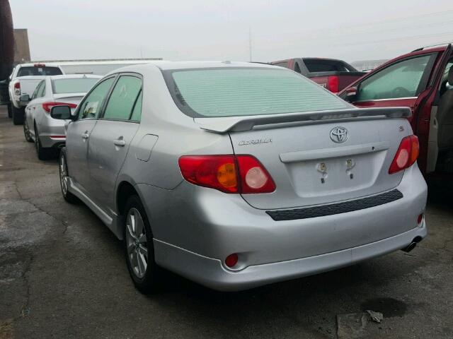 1NXBU4EE5AZ317836 - 2010 TOYOTA COROLLA BA SILVER photo 3