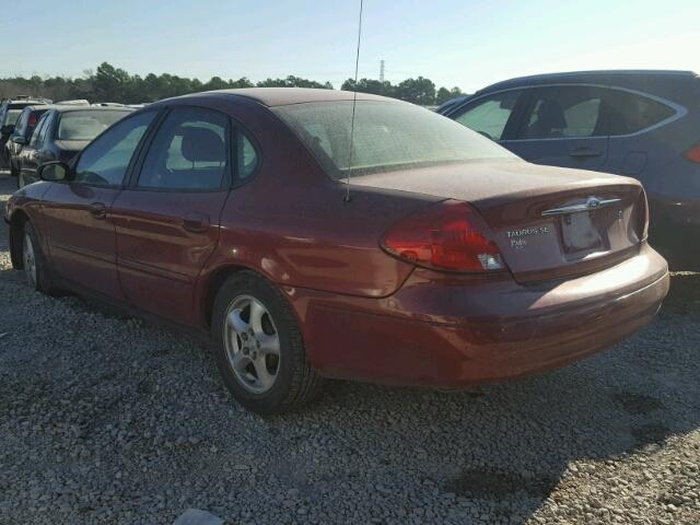 1FAFP53U12G165945 - 2002 FORD TAURUS SE MAROON photo 3