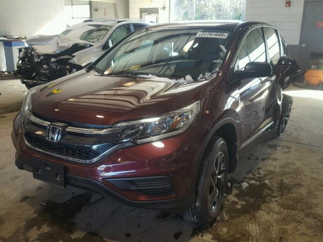 2HKRM4H48GH651836 - 2016 HONDA CR-V SE MAROON photo 2