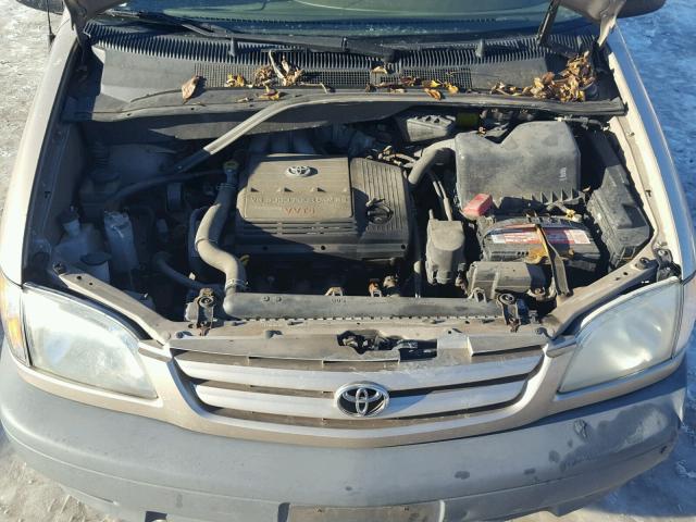 4T3ZF13C31U410645 - 2001 TOYOTA SIENNA LE GOLD photo 7