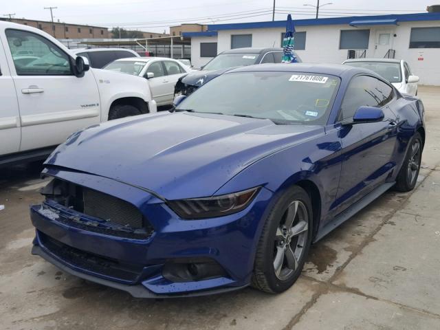 1FA6P8AM7F5337451 - 2015 FORD MUSTANG BLUE photo 2