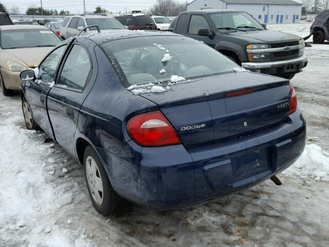 1B3ES26C14D638514 - 2004 DODGE NEON BASE BLUE photo 3