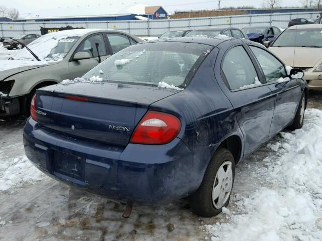 1B3ES26C14D638514 - 2004 DODGE NEON BASE BLUE photo 4