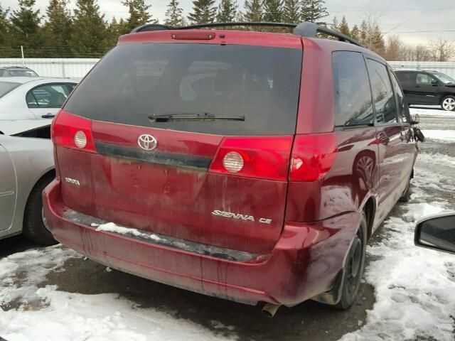 5TDZK29C68S153145 - 2008 TOYOTA SIENNA CE RED photo 4