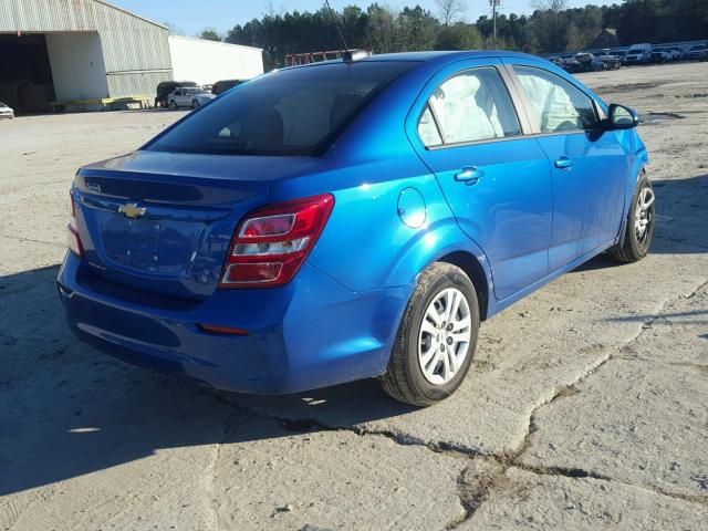 1G1JB5SH0H4156955 - 2017 CHEVROLET SONIC LS BLUE photo 4