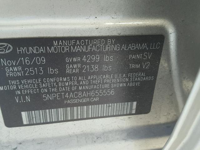 5NPET4AC8AH655556 - 2010 HYUNDAI SONATA GLS GOLD photo 10