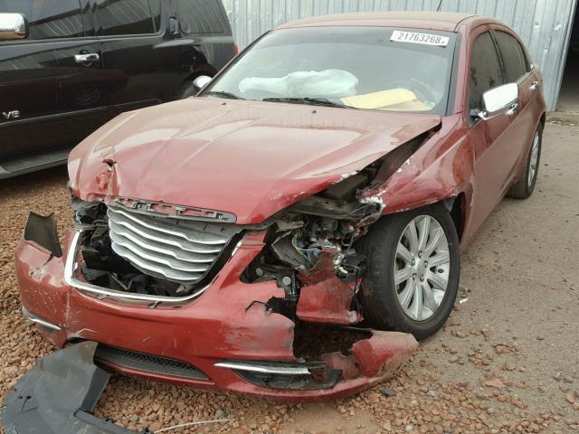 1C3CCBCG6DN559865 - 2013 CHRYSLER 200 LIMITE RED photo 2