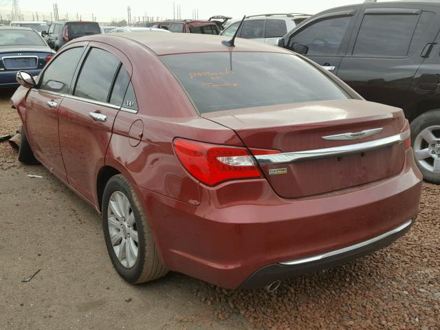 1C3CCBCG6DN559865 - 2013 CHRYSLER 200 LIMITE RED photo 3