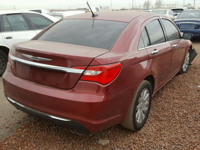 1C3CCBCG6DN559865 - 2013 CHRYSLER 200 LIMITE RED photo 4