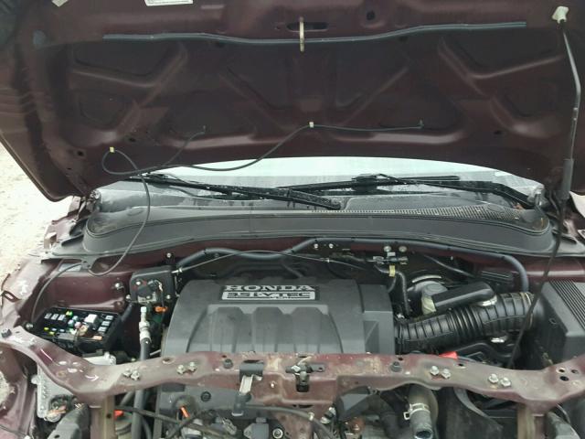 5FNYF28127B045186 - 2007 HONDA PILOT LX BURGUNDY photo 7