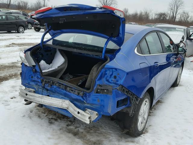 1G1BE5SM0G7291407 - 2016 CHEVROLET CRUZE LT BLUE photo 4