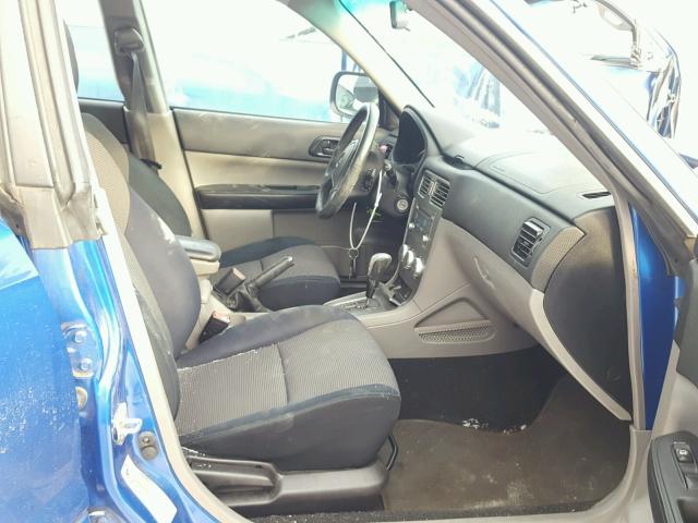 JF1SG66658H721291 - 2008 SUBARU FORESTER S BLUE photo 5