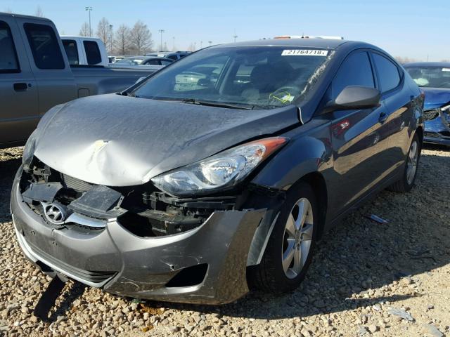 5NPDH4AE3CH080168 - 2012 HYUNDAI ELANTRA GL GRAY photo 2