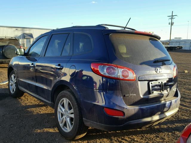 5NMSKDAG7AH377139 - 2010 HYUNDAI SANTA FE L BLUE photo 3