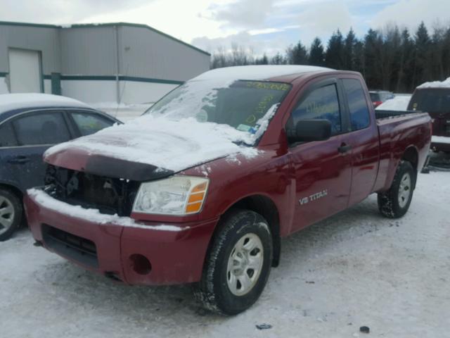 1N6AA06B45N527637 - 2005 NISSAN TITAN XE RED photo 2