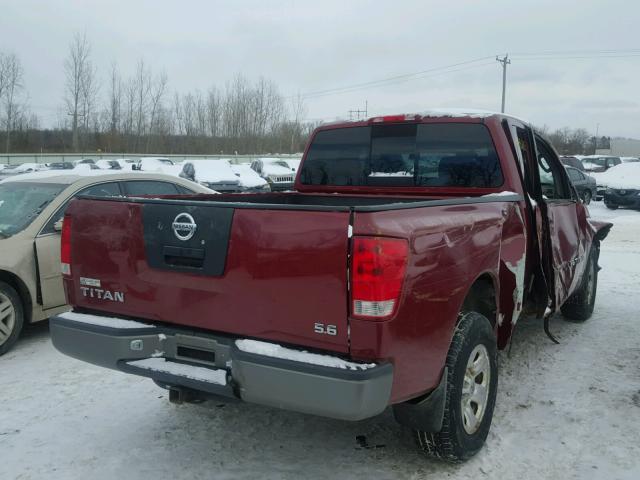 1N6AA06B45N527637 - 2005 NISSAN TITAN XE RED photo 4