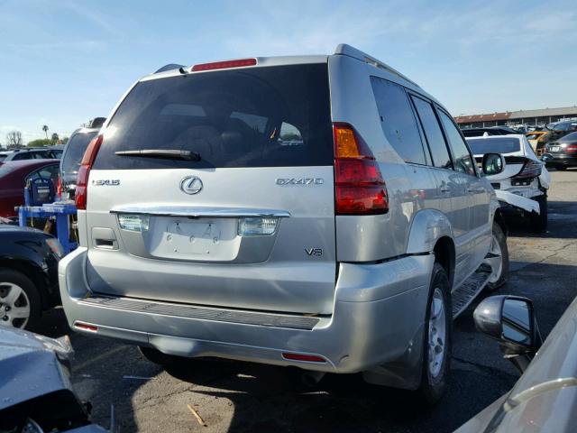 JTJBT20X050081448 - 2005 LEXUS GX 470 SILVER photo 4