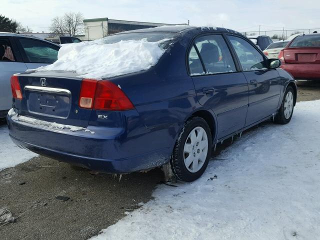 1HGES25771L035881 - 2001 HONDA CIVIC EX BLUE photo 4