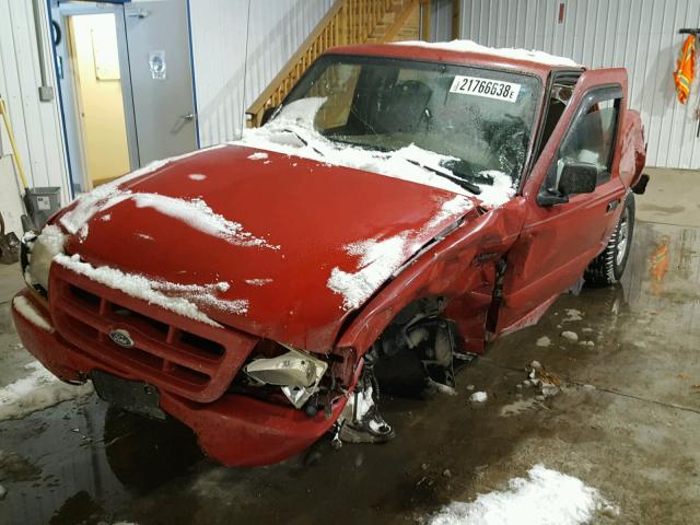 1FTYR10C0YTA56328 - 2000 FORD RANGER RED photo 2