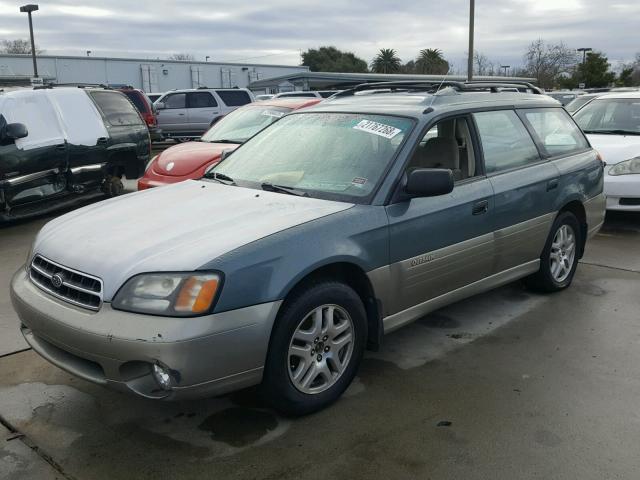 4S3BH6650Y7649002 - 2000 SUBARU LEGACY OUT GREEN photo 2