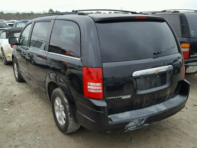 2A8HR54P28R775018 - 2008 CHRYSLER TOWN & COU BLACK photo 3