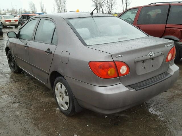 2T1BR32E43C764677 - 2003 TOYOTA COROLLA CE GRAY photo 3