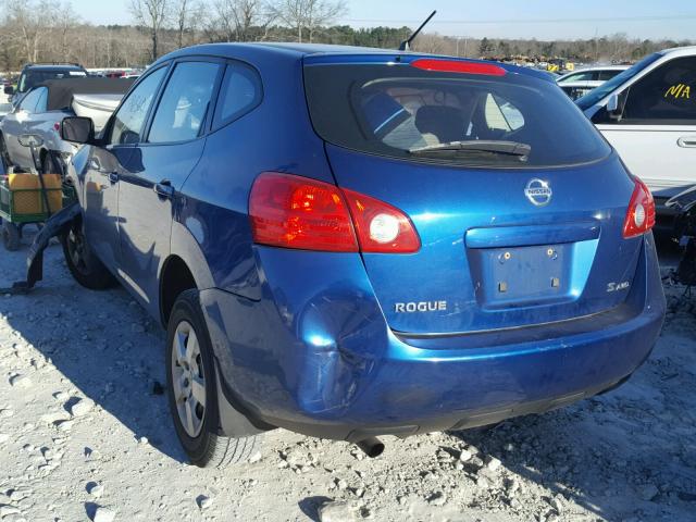 JN8AS58V48W140612 - 2008 NISSAN ROGUE S BLUE photo 3