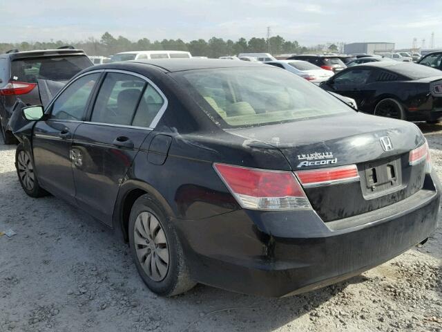 1HGCP2F39CA174526 - 2012 HONDA ACCORD LX BLACK photo 3